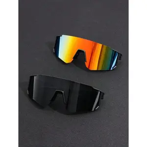 Unisex 2-Pack Oversized Shield Sunglasses, Trendy Sports Eyewear, Sunglasses for Women, Ideal for Biking & Outdoor Activities