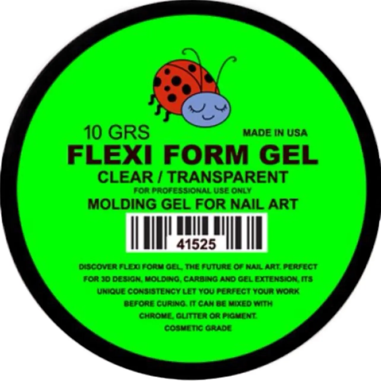 Flexi Form Gel by Ladybug Nails, 3D art, molding, carving, rhinestone application, and even flawless gel extensions, Flex Gel redefines versatility. Its unique moldable consistency allows you the luxury of time, letting you refine your masterpiece before