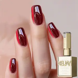 1PC 15ML Cat Eye Ruby Red Gel Nail Polish Sparkling, Long-Lasting, Alcohol-Free Nail Art for Salon DIY Perfect Gift for Nail Lovers, Nail Art Supplies Cat Eye Nail Design Smooth Application, Nail Polish Art Manicure Cutics