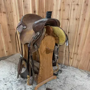 Used Triple T Rancher Saddle, 15" Seat