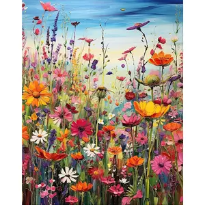 Wild Flowers Paint by Numbers Kits for Adults, Flower Paint by Number Kits on Canvas, Home Wall Decor 16x20in
