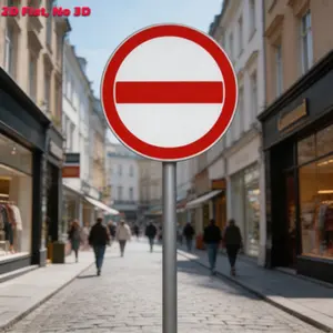 1pice 2D flat Bold Red White No Entry Sign,Aluminum No Entry Sign,Standard Prohibition Traffic Sign,Aluminum Construction,Easy to Install for Residential & Commercial Areas