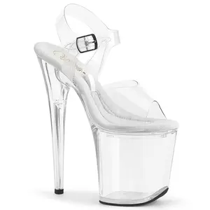 8 Inch Heel TREASURE-808FLA Clear High Heels Footwear