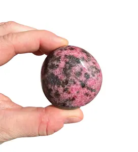 Rhodonite Palm Stone - Natural Crystal Healing Stone