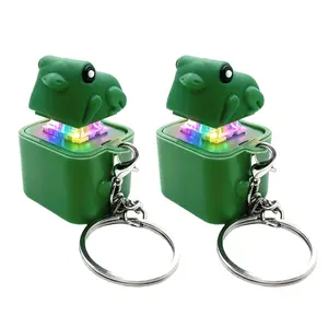 Frog Squeak Toy with Sound LED Light, Rechargeable Keyboard Clicker for Stress Relief, Fun Gift for Adults and Kids, Portable Noisy Keychain Toy