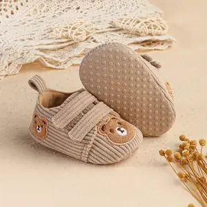 New0-3-5 Months Newborn Baby Boys' Solid Color Cartoon Flat Design Casual Versatile Cute Sneakers Suitable for Indoor and Outdoor Infant Walking Shoes Perfect for Spring and Autumn Season
