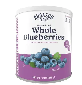 Augason Farms Freeze Dried Whole Blueberries Can – Dried Fruit for Baking & Emergency Food Supply – Freeze-Dried Camping Food with Long Shelf Life for Everyday Meals – 26 Servings