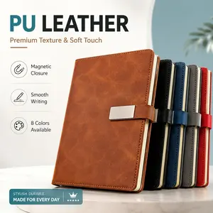 Premium A5 Leather Notebook Journal with Pen Loop & Metal Buckle, Lined Hardcover for Work, Business & School