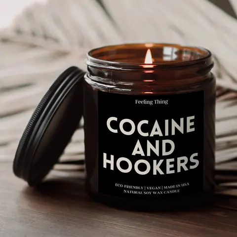 Smells Like Cocaine & Hookers, Funny Candle Gift, Funny Gift For Birthday, Adult Candle, Best Friend Birthday Gift, Soy Candle, Gift For Him, Candle Gift