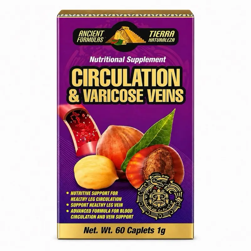 Circulation & Varicose Veins Support – Herbal Supplement for Healthy Blood Flow & Leg Comfort – 60 Caplets
