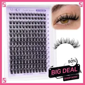 ALICE Lash Clusters Wispy Eyelash Clusters 10-18mm 168pcs Cluster Eyelash Extensions Natural Volume Lash Extensions DIY Individual Lashes with Soft Thin Band