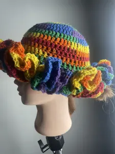Rainbow Ruffle Hat