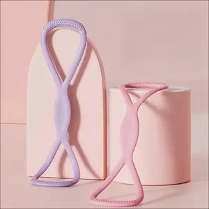 Portable Figure 8 Resistance Band, Elastic Workout Band, Stretching Band, Fitness Band, Silicone Build with Compact Design, Dual Handles for Easy Use, for Home, Travel, Daily Activity, for Beginners & Active Lifestyle