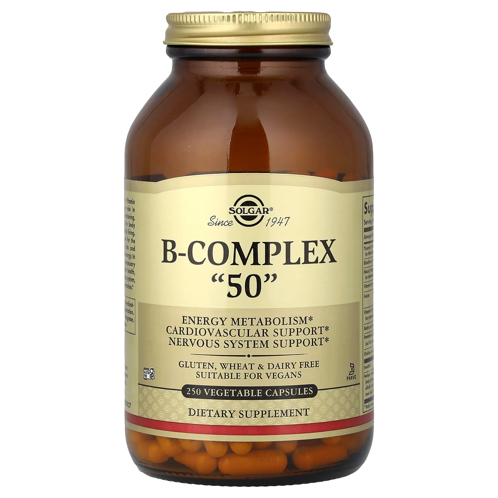 Solgar B-Complex "50", 250 Vegetable Capsules