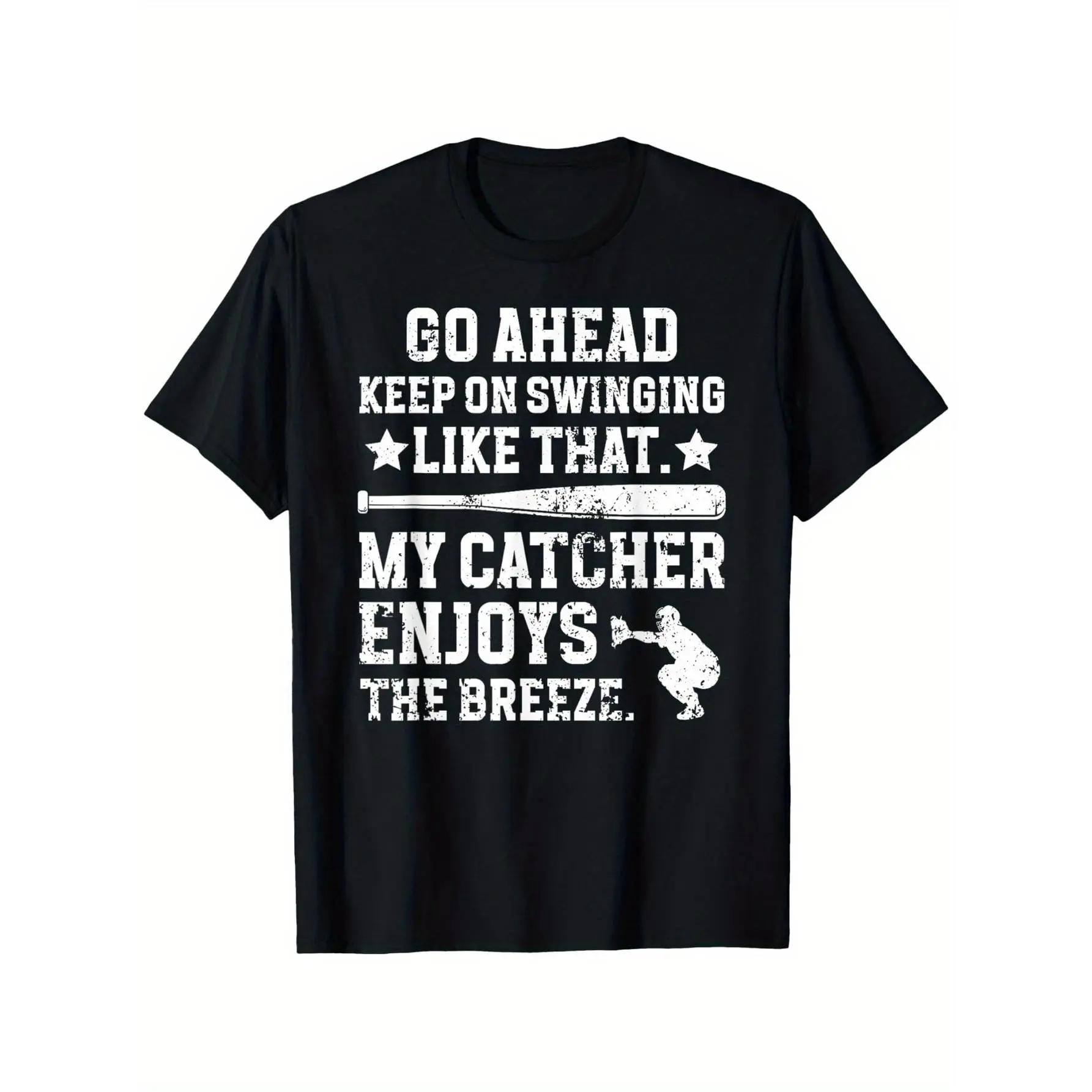 [100% Cotton] 100% Cotton Funny Baseball Catcher Mom Of A Baseball Catcher Mama T-Shirt for Adult, Soft Fabric, Breathable, Comfortable Short Sleeve Tees Perfect for Gift, S-XXXL