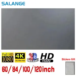 Salange High-definition Brighten Home Projector Screen 100 Inch 120 Inch Portable Projection Curtains Screen Folding Reflective Cloth Home Theater Screen