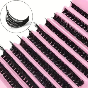 200 Cluster D-DD Curl False Eyelashes Extension Set, Natural High-End Reusable DIY Home Use, 10-16mm Long-Lasting Lash Extensions