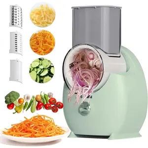 Electric Cheese Grater For Block Cheese,3 In 1 Electric Grater For Home,One-Easy Salad Shooter Electric Slicer/Shredder For Vegetable Cucumber Nuts Green