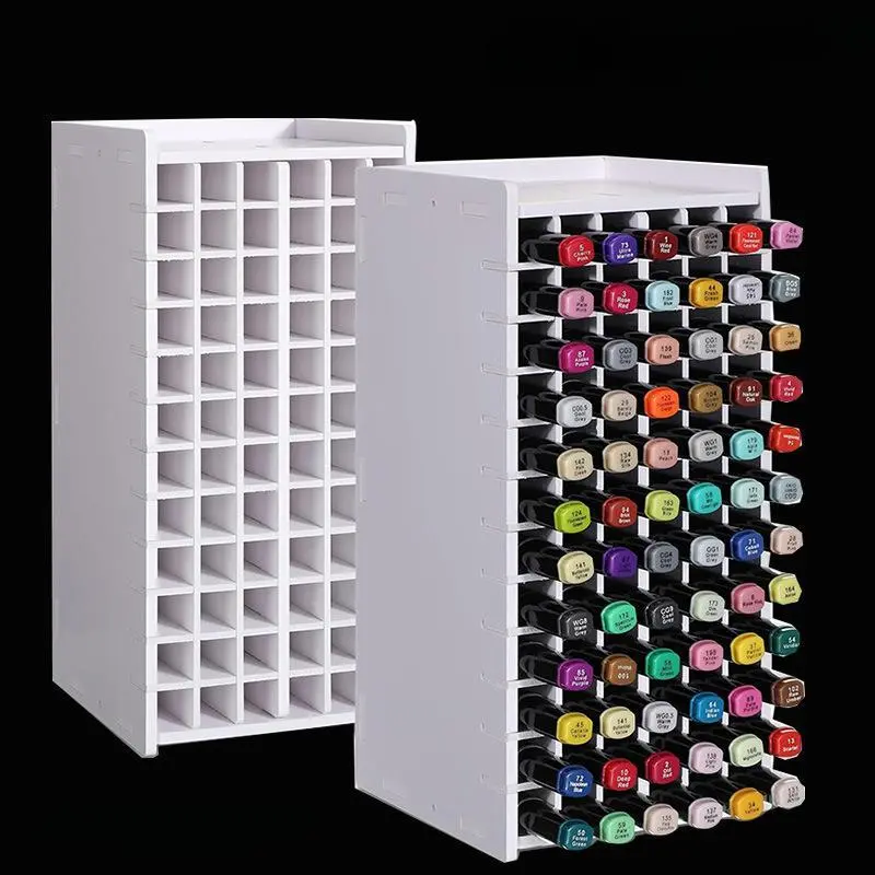 120-hole Art Marker Storage Rack, 1 Count Desktop Marker Holder, Pen Holder Display, Desk Organizer, Desk Tidy for Watercolor Pen, Marker, Colored Pencil