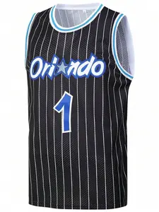 Men's Basketball Jersey, Black, 1pc, Embroidered Sports Tank Top