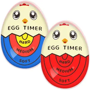 Egg Timer that Goes in Water for Soft Medium Hard Boiled Eggs, 1 Red 1 Tricolor