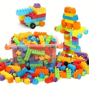 100/150/200/300/440 Pcs Colorful Interlocking Building Blocks, Medium Size DIY Assembly Bricks in Random Colors, Ideal for Festival and Holiday Gifts