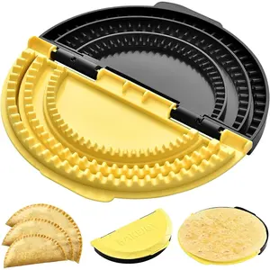 3-in-1 Tortilla Press, Removable 15.2–20.3–25.4cm Tortilla Sealer, Quesadilla Maker, Sealer, Empanada Press, Yellow & Black
