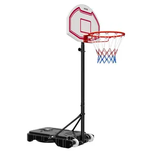 Portable Basketball Stand, 5.2 to 6.9 ft Height Adjustment Basketball Hoop Goal, Kids Adjustable Basketballs Hoop with Nylon Net Rolling Wheels, Portable Backboard Set for Patios, Poolside