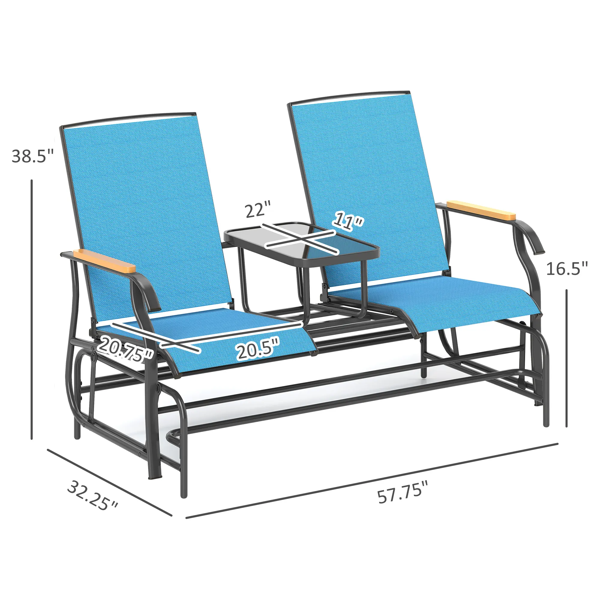 Blue, Wood-Plastic Armrests Design 