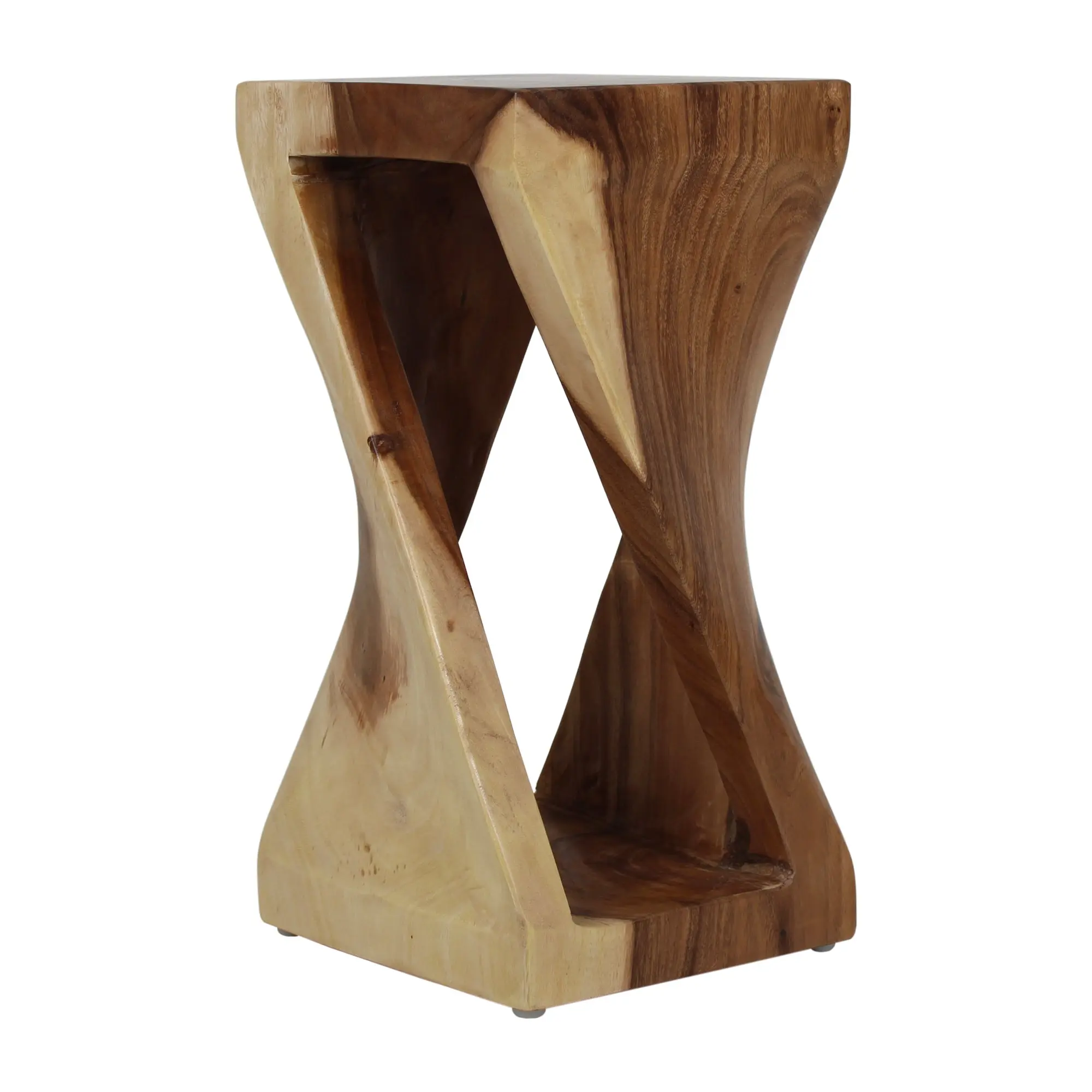 Cason Solid Teak Twist Accent Table