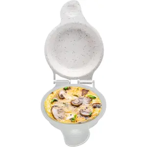 Microwave Egg Muffin Pan - Quick 1-Minute Breakfast Sandwich Maker, Non-Stick,