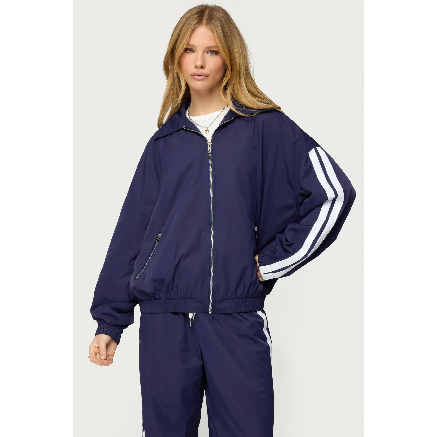 Kieran Stripey Nylon Track Jacket Kieran Stripey Nylon Track Jacket