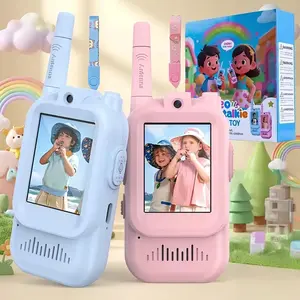 Video call intercom christmas gift Handheld Colorful 2 Pack RechargeableVideo Intercom Kids Walkies Talkies, IndoorOutdoor Toys for Family Games, Outside, Camping