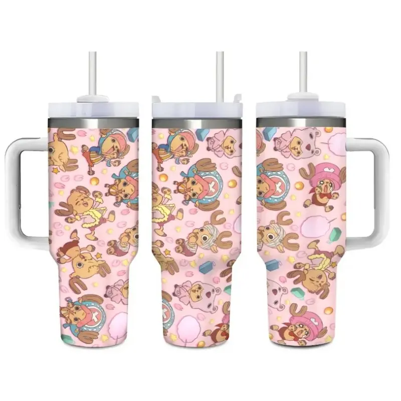 40oz One Piece Chopper Food-Grade Stainless Steel Tumbler, Cute Colorful Leakproof Reusable Cup, Birthday & Holiday Gift for Women & Teens, Great for Home, Office, School and Travel