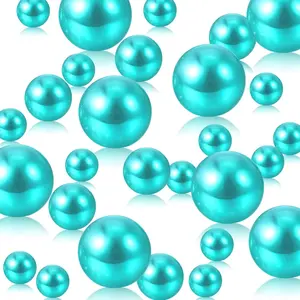Teal Vase Filler 150PCS 8/14/20mm No Hole Fake Pearls Beads for Vase Centerpieces Wedding Birthday Theme Party Table Decor