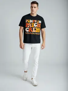 pumpkin patch crew shirt Casual Crewneck Black Man T-Shirt