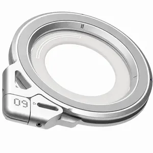 G09 Multi-angle Rotating Magnetic Ring Holder – Features secure dual-sided magnetic attachment and aluminum alloy construction; suitable for use in the gym, on desktops, in vehicles, and during filming.