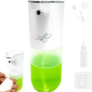 Rechargeable Automatic Foaming Soap Dispenser for Kids with Adjustable Foam and Non-Drip Spout - Hands Free Soap Dispenser for Home and Kitchen (400ml)