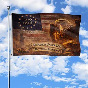 USA 250th Anniversary Patriotic Flag 1776–2026 Double-Sided Outdoor House Porch Garden Decor Banner