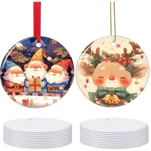 Sublimation Ornament Blanks 5 Inch 30 PCS Christmas Aluminium Round Decoration