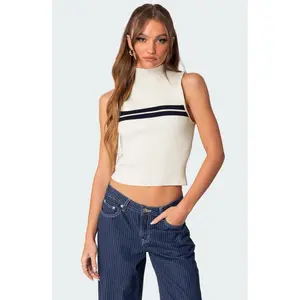 Eliza Ribbed High Neck Top