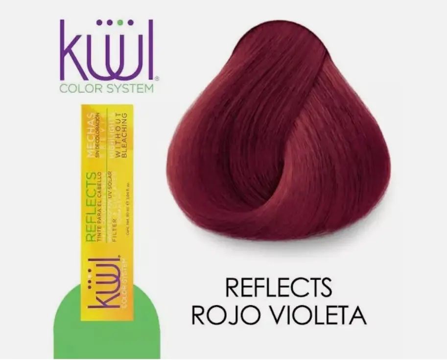 KUUL Cream Tube Hairdye - 3.04oz (50ml) Alcohol-Free Pre-Mixed Non-Bleaching Permanent Formula, Coconut Oil Haircare System, Rojo Violeta Ash Brown Reflects, Color Protection, 24-Month Shelf Life, Hair Dye Ideas for Curly Normal Youth Hair Coloring