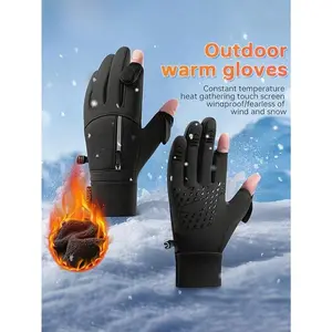 Outdoor Adventure Gloves with Touchscreen Compatibility & Weatherproof Protection with Touchscreen Tips & Secure Zipper Pocket