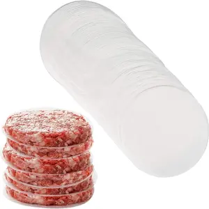 100 Sheets Non-Stick Meat Patty Paper Liners, Suitable for Burger Presses, Oil Absorbent Baking Paper, Ideal for Burgers, BBQ, Pastries & Desserts