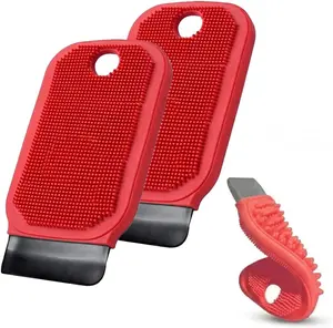 Multi-Purpose Kitchen Brush with Scraper, Silicone Cleaning Brush for Fruits, Vegetables, Dishes & Pots