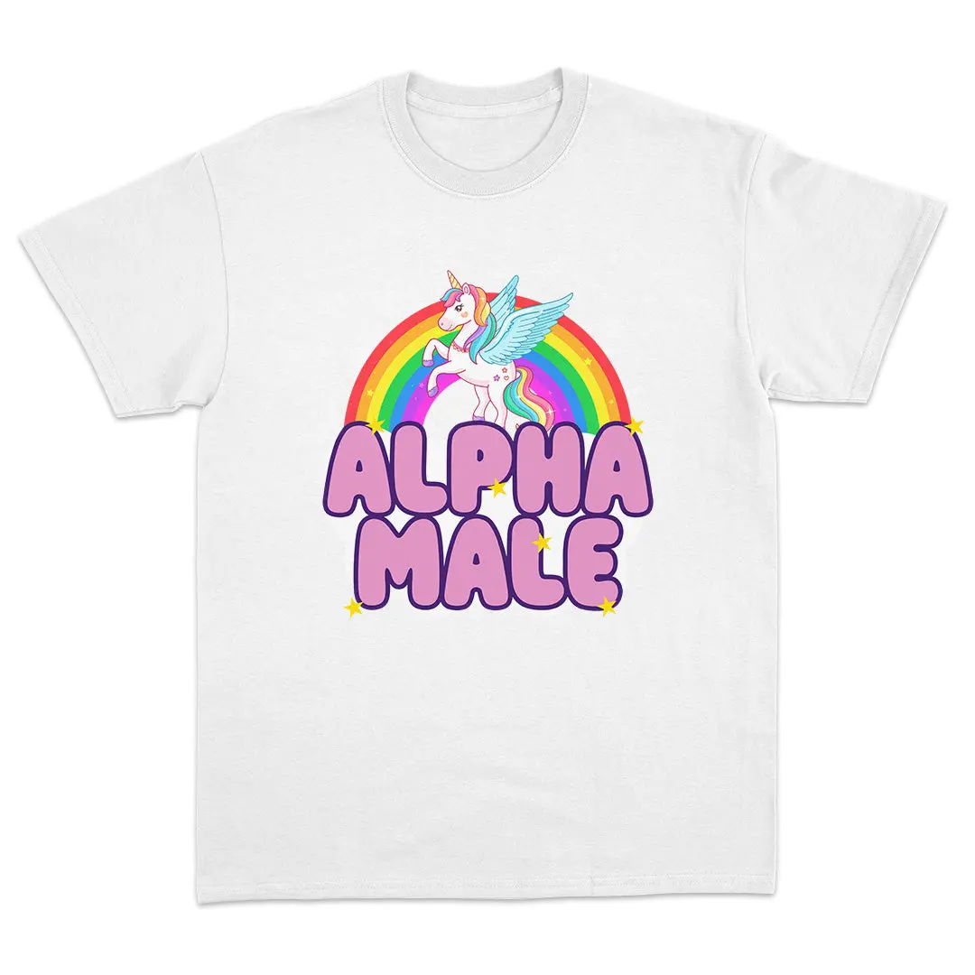 Alpha Male T-shirt, trendy summer tee, sarcastic graphic tee, funny conversation starter shirt, retro slogan tee, minimalist funny shirt.