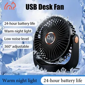 High Speed Turbo Portable Fan - USB Rechargeable, 5 Wind Speeds, Multifunctional Hanging Vertical Fan for Fast Cooling Home Office Outdoor