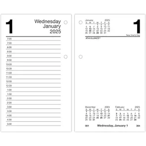 2025 Desk Calendar Refill, Daily, 3-1/2" x 6", Standard, Loose-Leaf (E7175025)