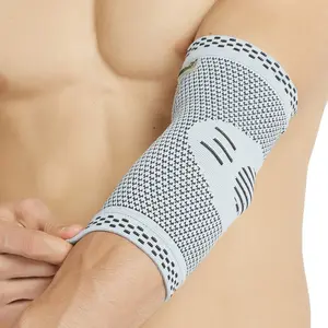 Elbow Support Brace - Breathable - Men, Women, Right or Left (Gray, Size L, 1 Unit)