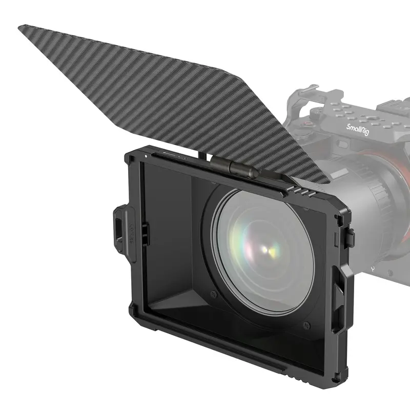 SmallRig Mini Matte Box Lite Camera Accessory - Carbon Fibre, Fold-Down Lens Guard, Quick Disassembly, 15mm Compatibility, 67mm/72mm/77mm/82mm/95mm Lens Fit, 4x5.65/Circular Filters Support, Includes Trays, Threaded Rings - 3575, Camera Accessories